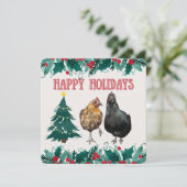 Carte de vacances de poulet mignon (Debout devant)