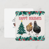 Carte de vacances de poulet mignon (Devant / Derrière)