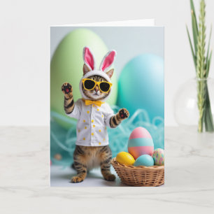Carte de vacances de printemps Cool Cat