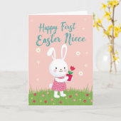 Carte de vacances de printemps de Bunny (Fleur jaune)