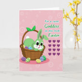 Carte de vacances de printemps de Lapin Mignon (Fleur jaune)