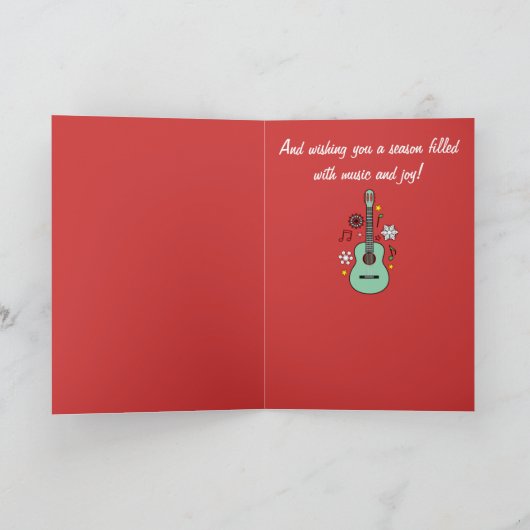 Carte de vacances de professeur de guitare (Intérieur)