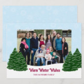 Carte de vacances de scène hivernale aux arbres en (Devant / Derrière)