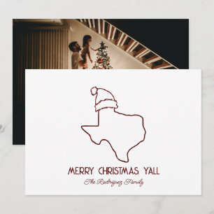 Carte de vacances de Texas Santa Art en ligne bord