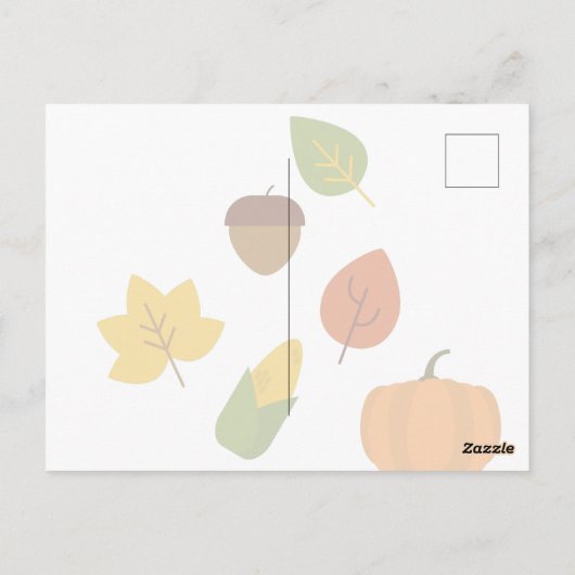 Carte de vacances de Thanksgiving (Dos)