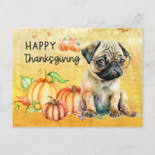 Carte de vacances de Thanksgiving à l'aquarelle po