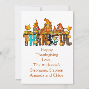 Carte de vacances de Thanksgiving Gnomes reconnais