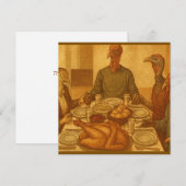 Carte de vacances de Thanksgiving pour un repas de (Devant / Derrière)