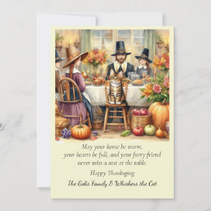 Carte de vacances de Thanksgiving pour une famille