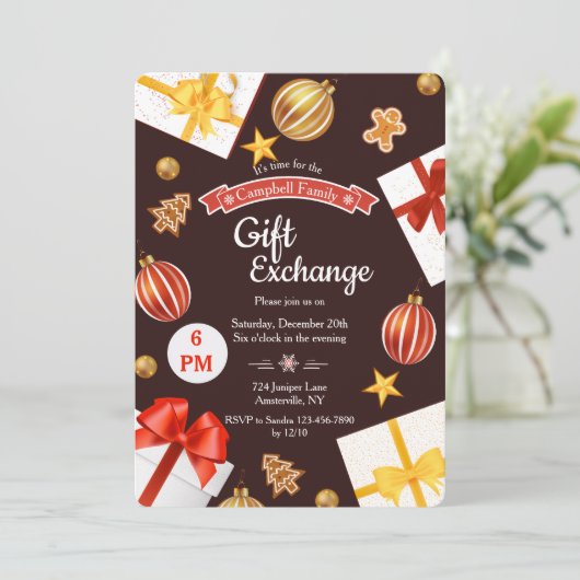 Carte de vacances d'échange de cadeau (Debout devant)