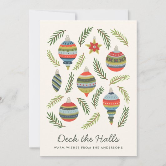Carte de vacances Décorez le Hall avec des ornemen (Devant)