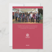 Carte de vacances d'entreprise Confetti rouge et b (Dos)