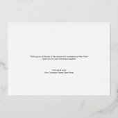 Carte de vacances d'entreprise en véritable feuill (Verso)