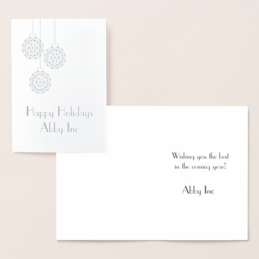 Carte de vacances d'entreprise moderne en argent (Affichage)