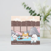 Carte de vacances des amis Kawaii (Debout devant)