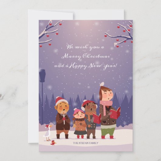 Carte de vacances des chanteurs de Noël (Devant)