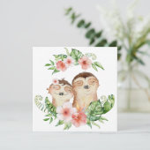 Carte de vacances des paresseux mignons (Debout devant)