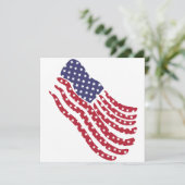 Carte de vacances Design Drapeau Bleu Rouge (Debout devant)