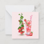 Carte de vacances d'été fraîche Fraise Boisson (Dos)