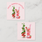 Carte de vacances d'été fraîche Fraise Boisson (Devant / Derrière)