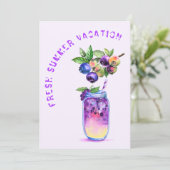 Carte de vacances d'été Fresh Blueberry Cool Boire (Debout devant)