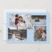 Carte de vacances Deux Rayures Bleues avec cinq ph (Dos)