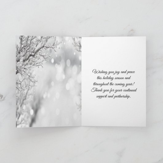 Carte de vacances d'hiver atmosphère festive dorée (Intérieur)