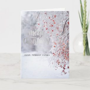 Carte de vacances d'hiver merveilleuse neige