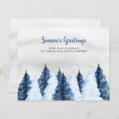 Carte de vacances d'hiver Pine Trees Budget (Devant / Derrière)