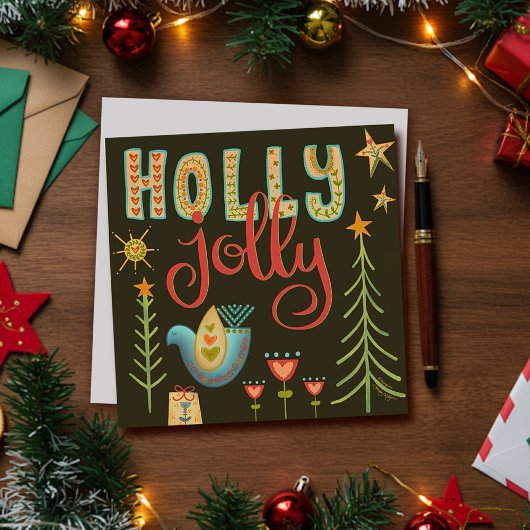 Carte de vacances d'Inspirivity Holly Jolly