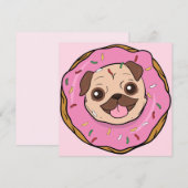 Carte de vacances Donut Pug (Devant / Derrière)