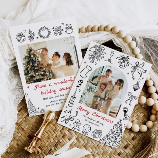 Carte de vacances Doodle Photos Carte de Noël Quir