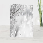 Carte de vacances dorée atmosphère festive neige h (Dos)