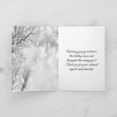 Carte de vacances dorée atmosphère festive neige h (Intérieur)