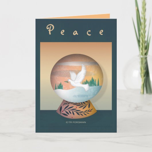 Carte de vacances Dove in Snow Globe (Devant)