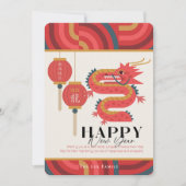 Carte de vacances Dragon 2024 Red Chinese New Year (Devant)