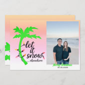 Carte de vacances drôle avec un palmier tropical (Devant / Derrière)