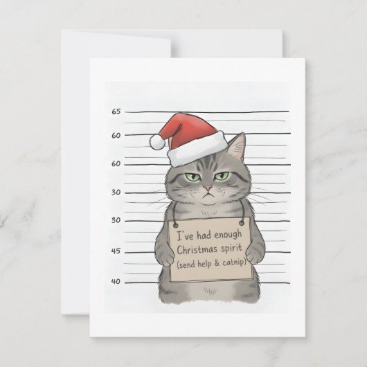 Carte de vacances drôle de chat Assez d'esprit de (Devant)