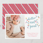 Carte de vacances drôle de grimace de photo d'enfa (Devant / Derrière)