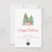 Carte de vacances du logo d'entreprise de l'arbre  (Devant)