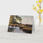 Carte de vacances Egrets (Fleur jaune)