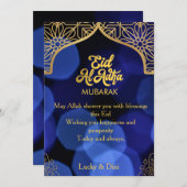 Carte de vacances Eid Al Adha Golden Mandala Flat (Devant / Derrière)
