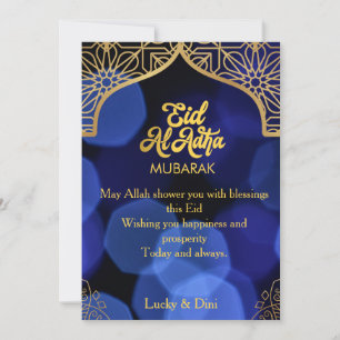 Carte de vacances Eid Al Adha Golden Mandala Flat