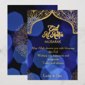 Carte de vacances Eid Al Adha Mandala doré à plat (Devant / Derrière)