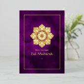 Carte de vacances Eid Moubarak Purple et Gold Foil (Debout devant)