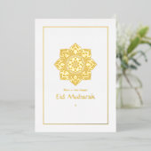 Carte de vacances Eid Mubarak avec feuille d'or et (Debout devant)