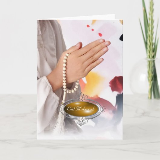 Carte de vacances Eid Mubarak / Fille au Hijab (Devant)