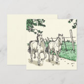 Carte de vacances Elegant Horses Flat (Devant / Derrière)