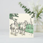 Carte de vacances Elegant Horses Flat (Debout devant)