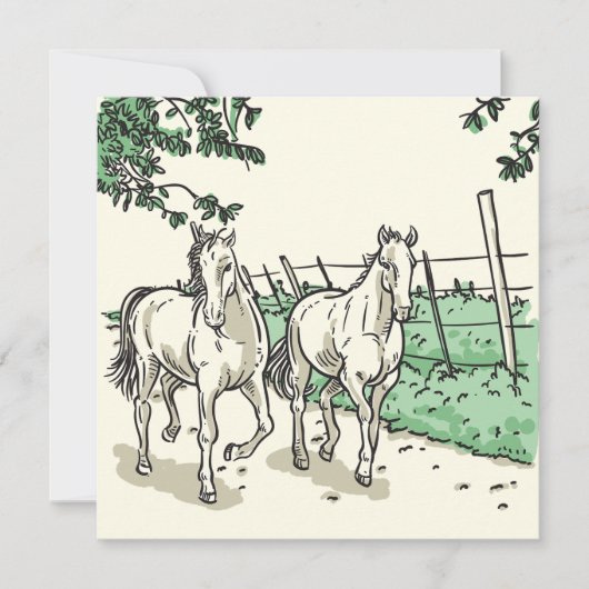 Carte de vacances Elegant Horses Flat (Devant)